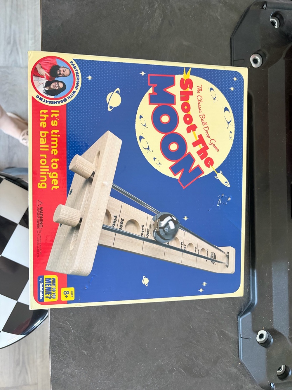 Target Shoot The Moon Wooden Rolling Ball Game - Blue & Natural Wood